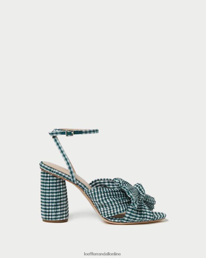 Loeffler Randall kamélia mašľová päta mini zelený gingham ženy topánky PT864D96