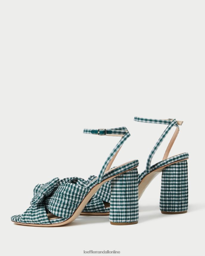 Loeffler Randall kamélia mašľová päta mini zelený gingham ženy topánky PT864D96